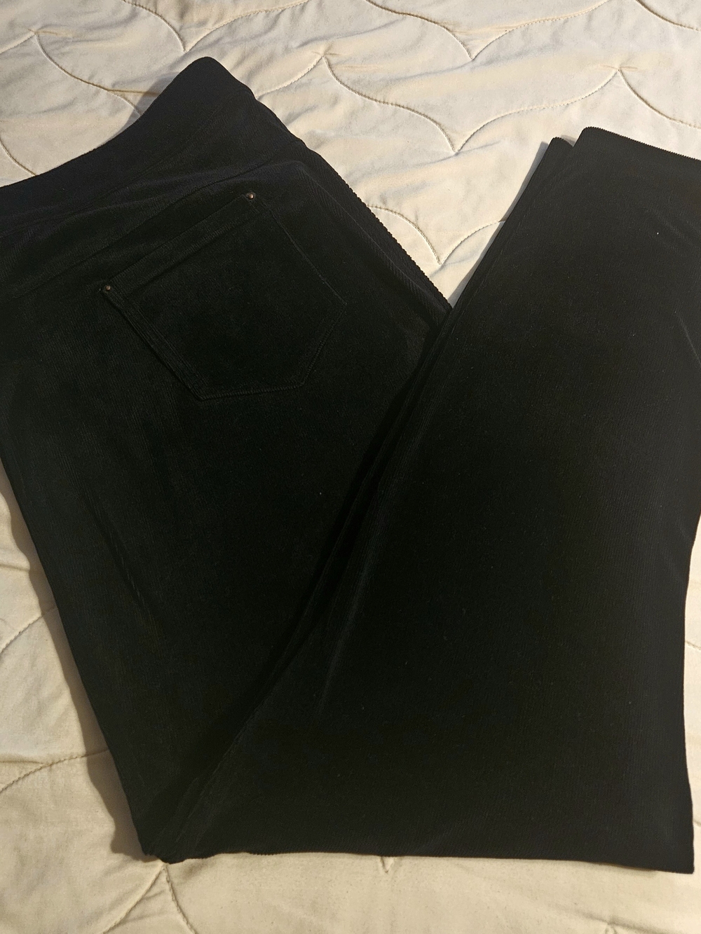 Simply Vera Vera Wang Black Ribbed Stretch Pant Leggings WSz 2XL